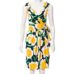 DVF Iconic Silk Wrap Dress, Celosa, sz 4
